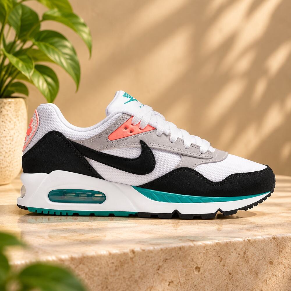 USED Nike Air Max Correlate Women's Running Shoes White/Green/Black 8.5